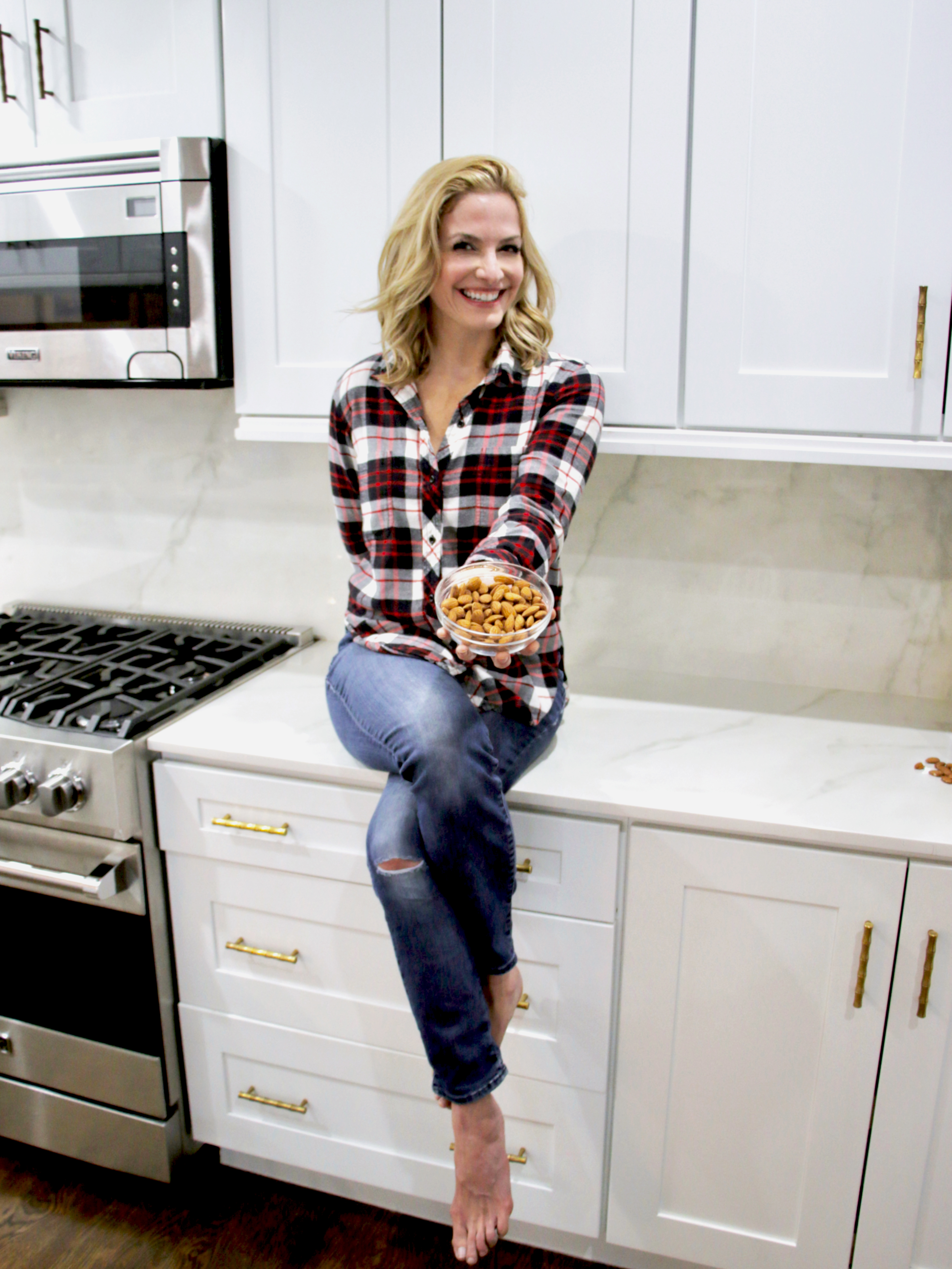 Yoga Expert Heidi Kristoffer with Almonds