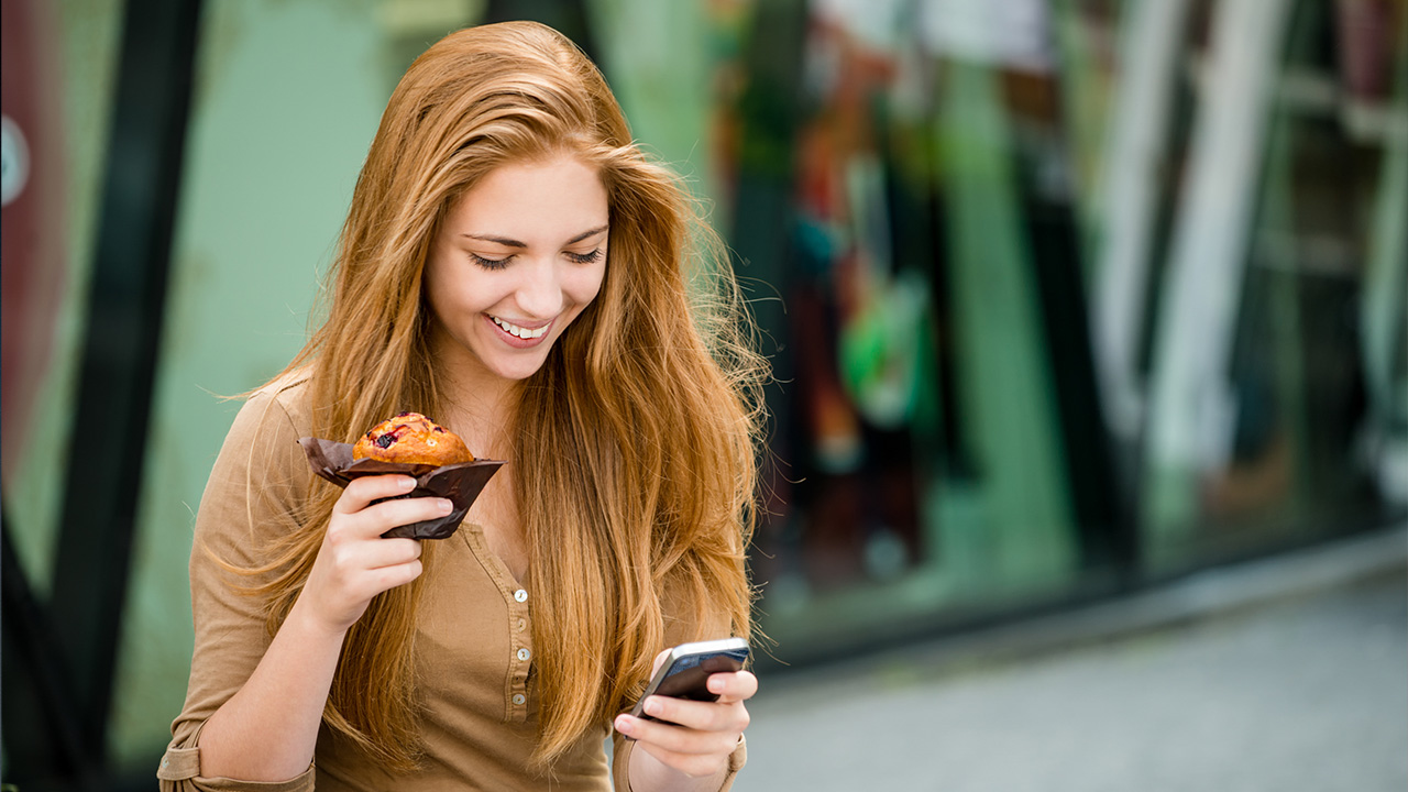 College Student Snacking