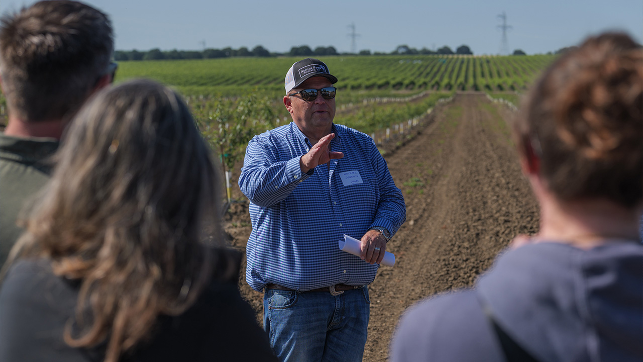 Mike Dougherty explaining almonds to regulators